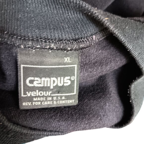 Men's XL Vintage Sweater Campus Velour Teal Striped Retro Crewneck Pullover USA - Picture 4 of 8